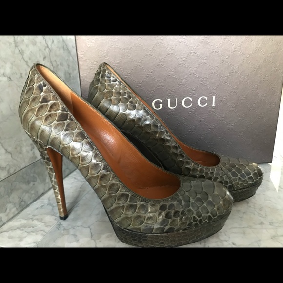 Gucci Python Platform Pumps Size 39 - Picture 2 of 7